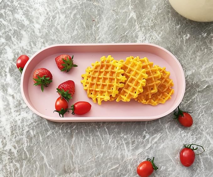 Pink Small Tray (11.8 inch), 3 Pack Oval Tray for Kitchen Counter, Bathtub Bathroom Vanity Items, Countertop Organizer, Coffee Accessory, Bar, Serving Seasoning, Salt and Pepper, Soap.
