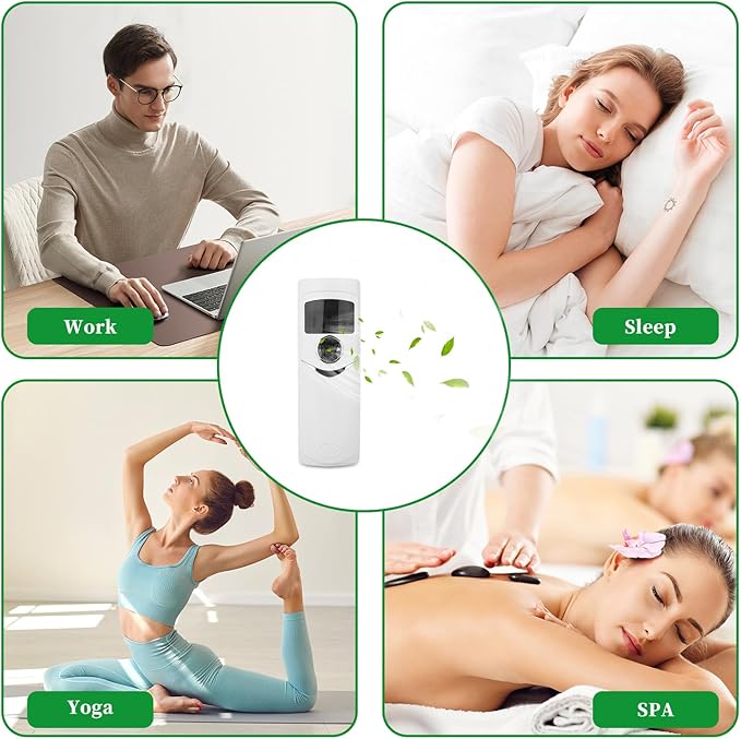 Automatic Air Freshener Dispenser,Wall Mount/Free Standing Commercial Electric Aromatherapy Diffuser ，Programmable Sprayer for Home Room Office Bathroom