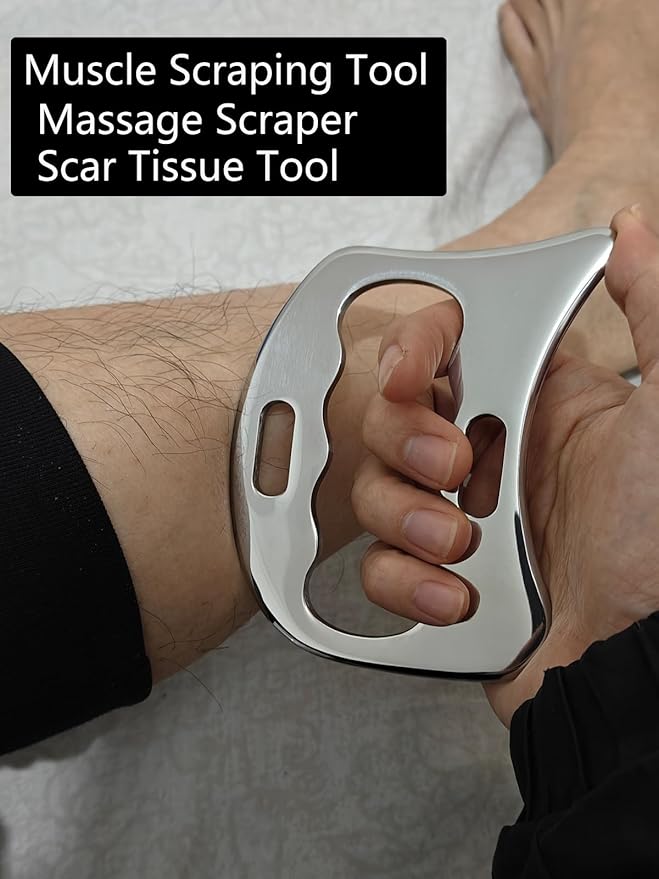 Muscle Scraper Stainless Steel Gua Sha Scraping Massage Tool Set IASTM Tools Great Soft Tissue Mobilization Tool(6pcs)