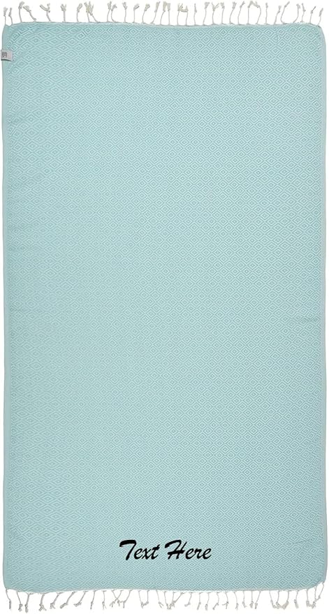 Personalized Beach Towel | Cotton Beach Towels, Easy to Carry, Sand Free, Highly Absorbent, Quick Dry, Turkish Towels for Travel Camping Bath Sauna Beach Gym Pool Yoga SPA by Lahammam, Malta, Aqua