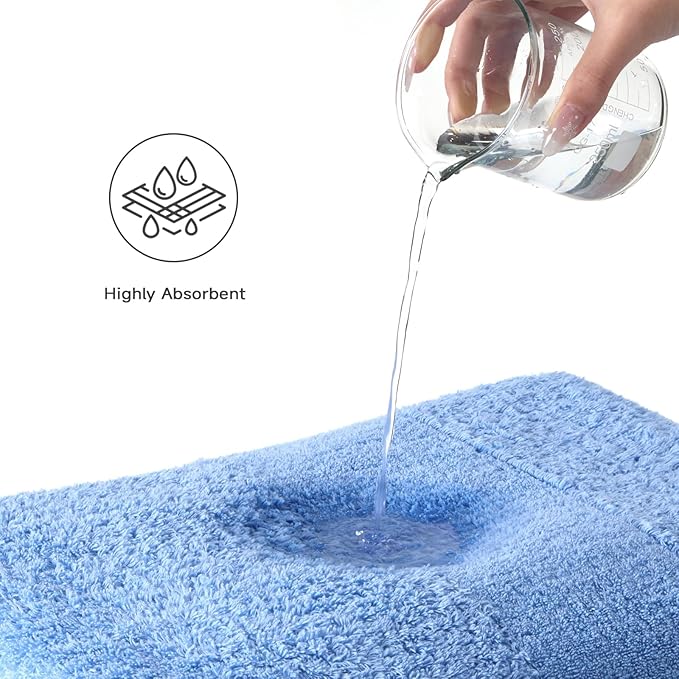 REDKISS Towels 2 Pack Luxury Extra Large Bath Towels Set 30 x 58 Inches – 100% Cotton, Ultra Soft Highly Absorbent & Quick Dry Towels for Bathroom, Gym, Hotel, Spa, Ocean Blue