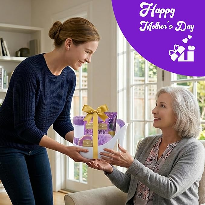 Spa Luxetique Gifts for Women 8pcs Relaxing Lavender Gift Set for Women High Heel Spa Gift for Womens Birthday Gifts for Womens Mom Grandma Teacher Nurse Mothers Day Gift