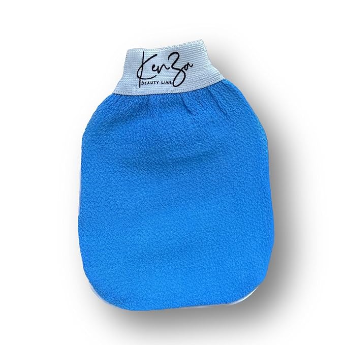 Deep Exfoliating Gloves for Shower Naturally Exfoliate Away Dead Skin, Exfoliating Glove, Exfoliating Body Scrubber Glove for Smooth, Soft Skin (Blue)