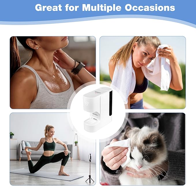 Hot Towel Dispenser, Mini Hot Towel Warmer for SPA, AZ GOGO Hot Face Towel Heater Machine with Smart Voice Alerts, 55°C(131°F) Constant Temp, 5-Second Fast Heating, 20 Compressed Towels