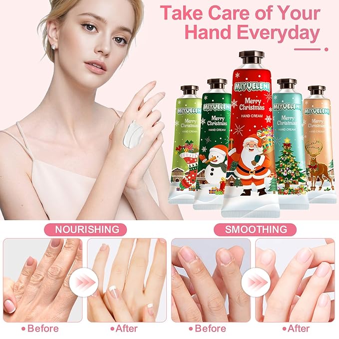 5 Pack Christmas Hand Lotion Gifts Set,Easter Basket Stuffers,Hand Cream for Women,teengirls,Mothers Day Gifts,Teacher Appreciation Gifts,Nurses Week Small Gifts30ml