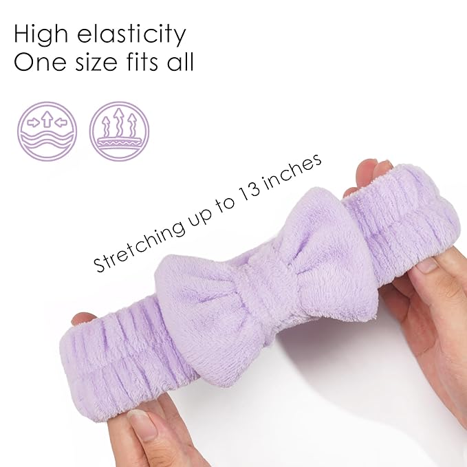 Ayesha Spa Headband and Wristband Set for Skincare Washing Face,Makeup Headband Wrist Cuffs for Preppy Skincare for Women Girl