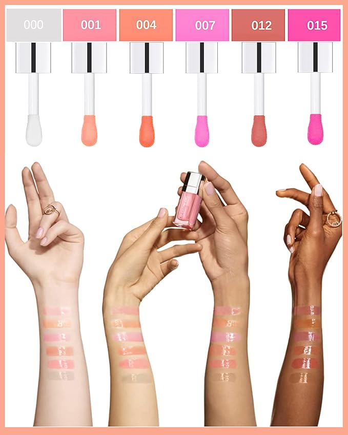 Plumping Lip Glow Oil, Hydrating Tinted Lip Oil Gloss, Transparent Toot Lip Oil, Long Lasting Lip Balm Moisturizing Glow Oil Fresh Texture,Christmas Makeup Gift, Lip Tint Lip Care Product-#0000