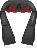 Daiwa Felicity Shiatsu Neck & Back Massager with Heat - Deep Tissue Pain Relief for Shoulder with 8 3D Kneading Nodes - Electric Full Body Massage, Ergonomic, Portable, Includes Power/Car Adapter