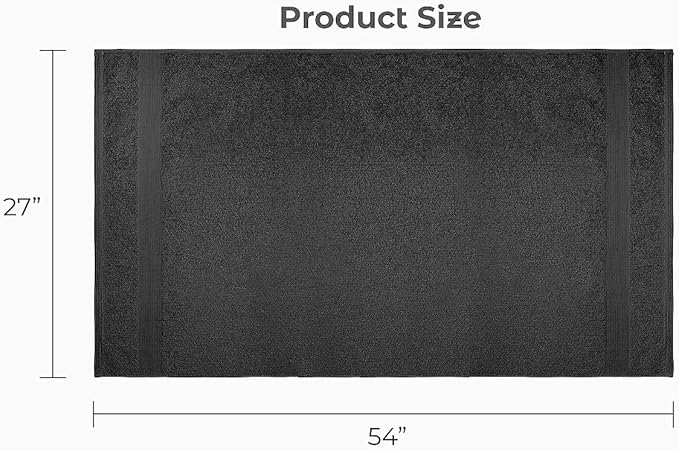 Softolle Luxury Bath Towels Set of 4 (27” x 54”) | Towels for Bathroom | Super Soft | Highly Absorbent Towels for Home, Spa, Gym (Grey)