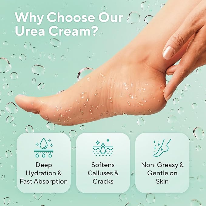 Tea Tree Oil Foot Soak and 40% Urea Cream - for Dry Cracked Feet with Maximum Strength
