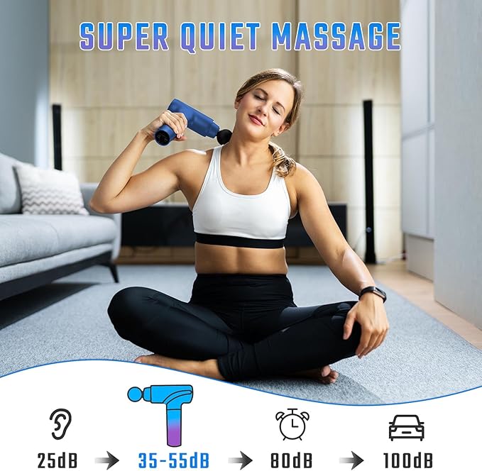 cotsoco Massage Gun Deep Tissue, Mothers Day Gifts for Mom, Muscle Massage Gun with 9 Attachment Heads 20 Speeds & Silent Brushless Motor for Pain Relief, Handheld Percussion Back Massager Gun