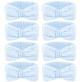 Ondder 8 Pcs Blue Spa Headbands - Fuzzy Terry Cloth Face Wash Headbands for Women's Makeup & Skin Care