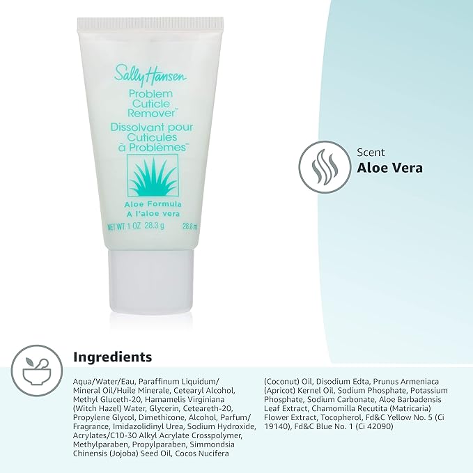 Sally Hansen Nail Treatment Problem Cuticle Remover™ | Eliminates Thick & Overgrown Cuticles | pH-Balanced Formula Infused with Aloe Vera-| Gently Soothes & Conditions Cuticles,(Pack of 2)
