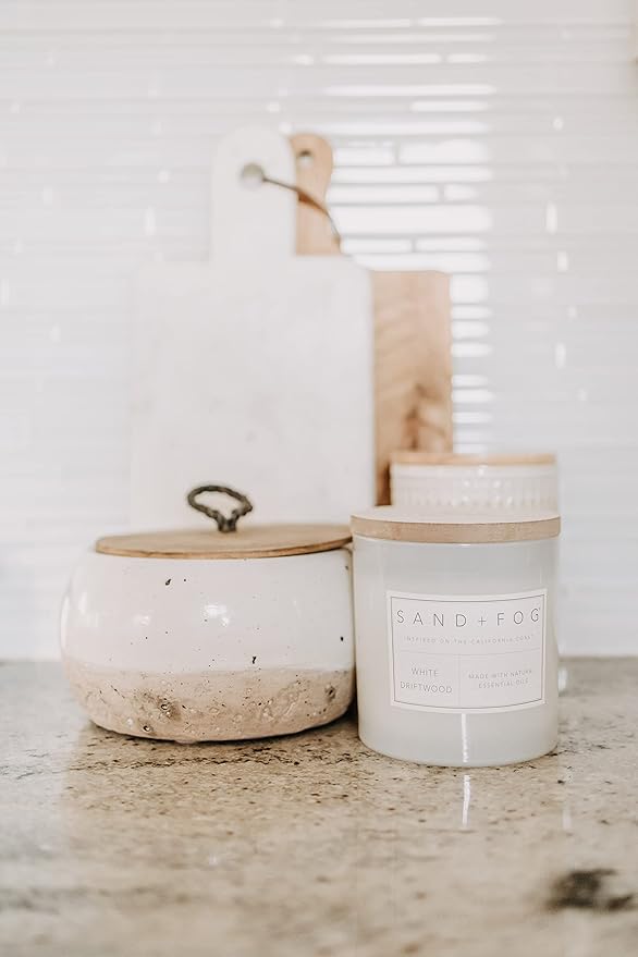 Sand + Fog Scented Candles - Cinnamon Vanilla - Additional Scents and Sizes - 3 Wicks 100% Cotton Lead-Free - Luxury Air Freshening Jar Candles - Perfect Home Decor - 21 oz