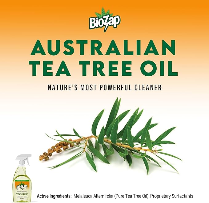 RadonSeal Tea Tree Oil Sauna Cleaner & Deodorizer - BioZap Spray Cleaner & Deodorizer for Traditional, Infrared, Barrel & Steam Saunas