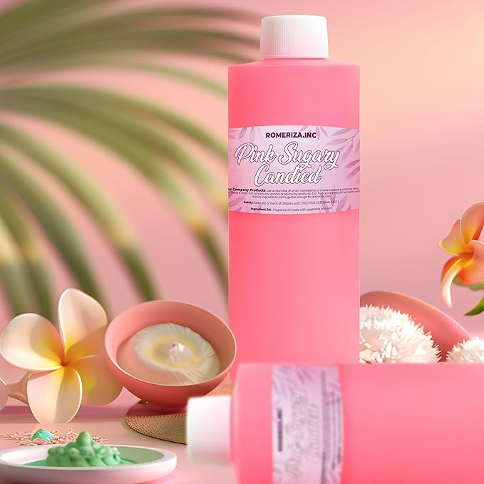 Pink Sugary Candied Natural Fragrance Body Oil - Luxury Scented Body Oil Perfume- Women’s Scented Oil - Long Lasting Perfume - Uncut Fragrance Oil in Plastic Bottle 1 Fl Oz (Pack of 1)