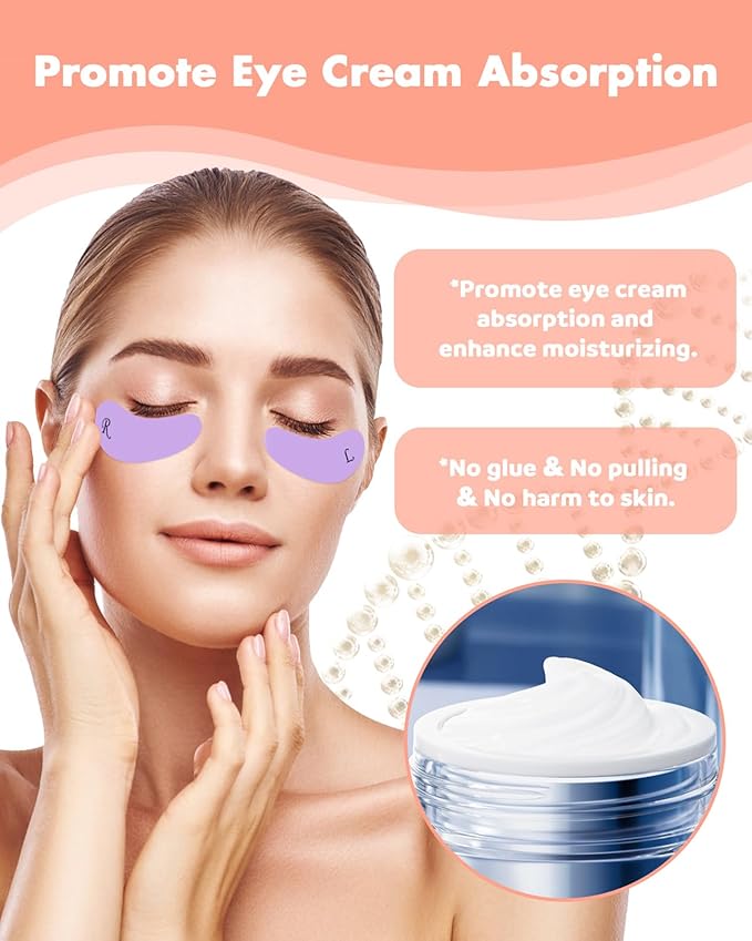 Under Eye Patches Silicone - 4 Pairs Reusable Eye Wrinkle Patches, Reusable Under Eye Mask, Plump Fine Lines & Wrinkles, Purple