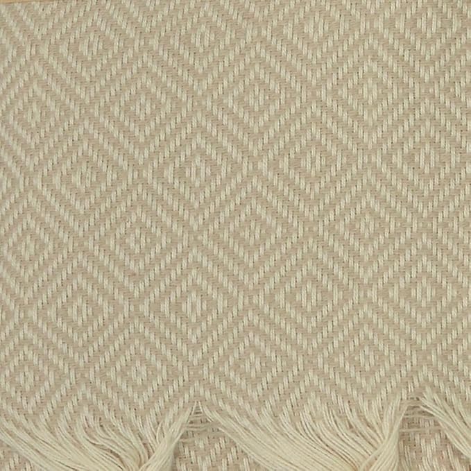 Bersuse 100% Cotton Hierapolis XL Throw Blanket for Couch - 100% Cotton Lightweight Durable Throw Blanket, Big Blanket for Sensitive Skin, Decorative and Versatile - 60x95 Inches, Beige