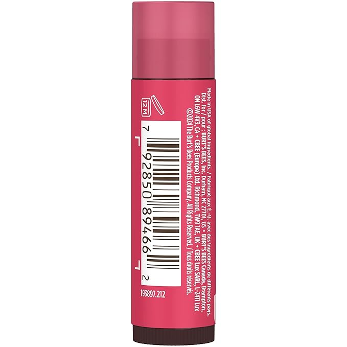 Burt's Bees Lip Tint Balm with Long Lasting 2 in 1 Duo Tinted Balm Formula,Color Infused with Deeply Hydrating Shea Butter for a Natural Looking Buildable Finish,Petal Rose,2 Count (Pack of 8)