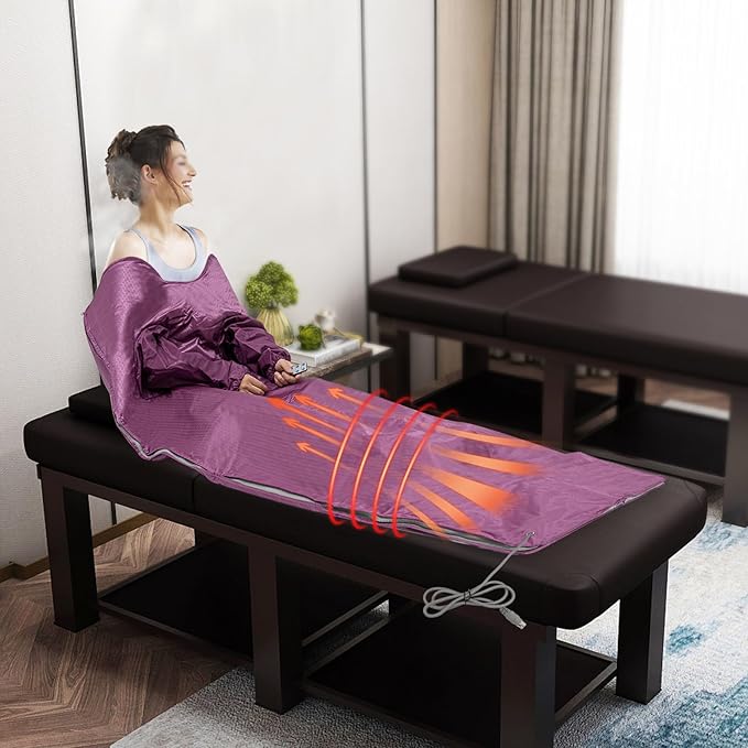 Portable Sauna Blanket Infrared Sauna Blanket with Sleeves and Remote Control