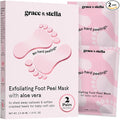 grace & stella Award-Winning Foot Peel Mask - Foot Peeling Mask with Aloe Vera - Moisturizing Foot Mask for Dry Cracked Feet - Foot Exfoliator for Baby Soft Feet (2 Pairs, Unscented)