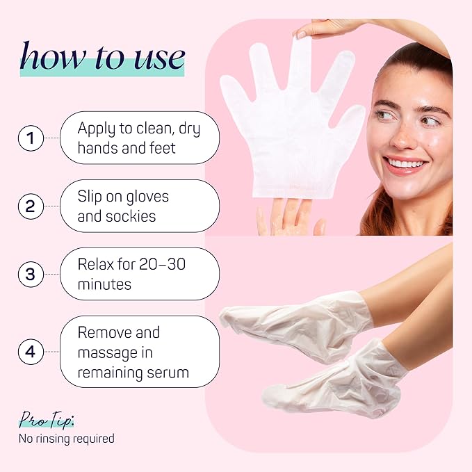 SpaLife Moisturizing Hand Gloves & Foot Mask Socks | Korean Skincare Set Mothers Day Gifts | Dry Cracked Hands & Dry Cracked Feet Callus Remover | Self Care Gifts for Women | 4 Hand, 4 Foot