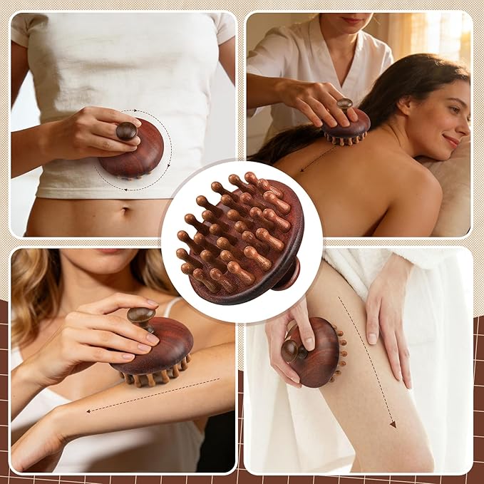 ProSuites 3 Pcs Wooden Head Scalp Massager Comb, Head Massage Tool for Relaxation Hair Gua Sha Comb
