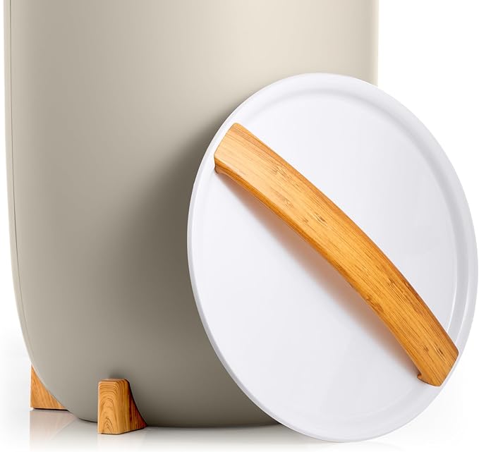 Zadro Large Hot Towel Warmer Bucket Timer Electric Towel Warmer for Bathroom Auto-Shut Off Heated Towel Warmer Spa (Large | 20L | 12" Dia. x 21" Tall, Bamboo/Neutral)
