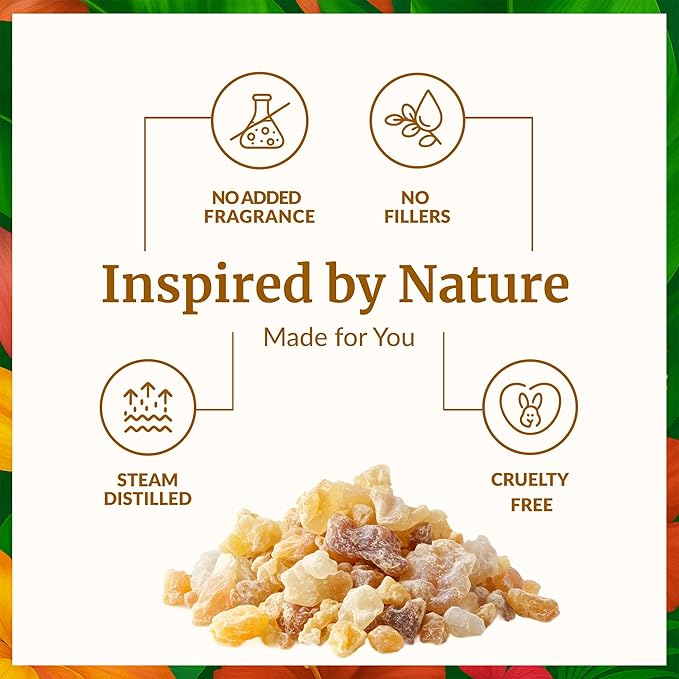 SVA Frankincense Essential Oil – 1 Fl Oz – 100% Natural Boswellia Serrata Oil - for Diffuser, Hair Care, Face, Skin Care, Aromatherapy, Scalp and Body Massage, Soap and Candle Making - with Dropper