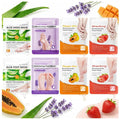 Hand & Foot Mask Set (8 Packs) - At-Home Hand & Foot SPA | Aloe/Lavender/Papaya/Strawberry + Nicotinamide Masks: Hydrating for Dry Skin, Reducing Roughness