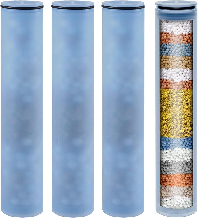 FanpBow 4 Pack Shower Head Filter Replacement Cartridge Compatible with MakeFit SSJ781/DSSJ781/DSSJ781-01& HOPOPRO HSF-002, Multi-Stage Shower Filtration Removes Chlorine, Fluoride and Heavy metals