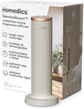 Homedics SereneScent Waterless Essential Oil Diffuser, Cordless Rechargeable Aromatherapy Diffuser for Home, Large Room Scent Machine, Timer, App Control, 6 LED Lights, No Water Needed, Grey