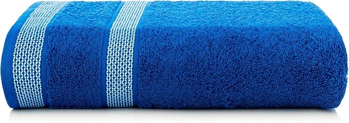 CASA COPENHAGEN Solitaire 6Pcs 100% Egyptian Cotton Large Designer Towels Gift Set- Cobalt, 600GSM, 2Bath 2Hand 2Washcloths, Bath Towels for Bathroom Set for Women & Men