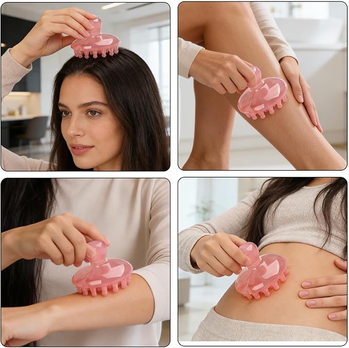 Scalp Massage Tool,21 Long Rounded Teeth Scalp Massager Hair Growth,Resin Head Massage Tool For Lymphatic Drainage & Cellulite Massage - Full-Body Gua Sha Comb For Men Women,Portable Massage Tool