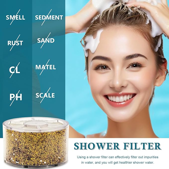 Replacement Shower Filter for Wall-mounted showerhead,Compatible with Sprite Slim-Line (SLC) Shower Head Cartridge,for Hard Water Remove Chlorine and Harmful Substances.(4 Pack)