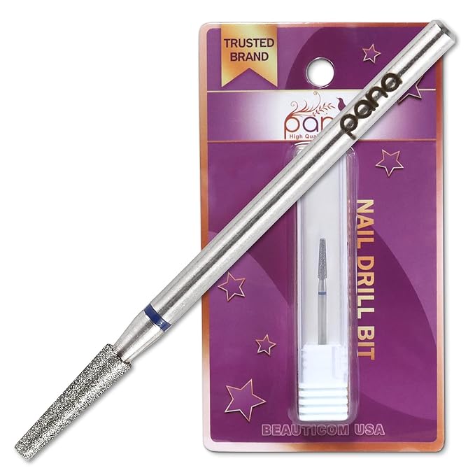 PANA 3/32" Diamond Carbide Cone Bit- Style 12, Medium Grit - Professional Cuticle Nail Drill Bits for Acrylic Gel Nails Dry Manicure Pedicure Shape Remove Tools