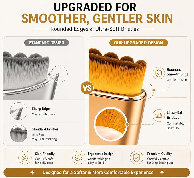 [Upgraded] 1/2 PCS Lymphatic Contour Face Brush – Manual Facial Sculpting Tool for Skincare Routine, Ergonomic Precision Brush with Storage Case, Practical Beauty Gift