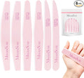 MelodySusie Nail File Kit, 6Pcs Double Sided 100/180 Grit Emery Boards for Nails, Professional Manicure Pedicure Supplies for Home and Salon Use, Mothers Day Gifts, Pink