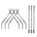 6Pcs Cuticle Clipper with Cuticle Pusher Set, Professional Stainless Steel Dead Skin Cutter, Nail Cuticle Remover Manicure Pedicure Tool Set for Fingernails and Toenails