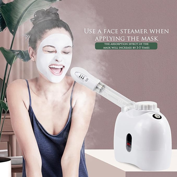 Facial Mist Steamer,YOKYAK Facial Steamers with 360° Rotatable Sprayer, Face Steamer for Facial Deep Cleaning, Hot Mist Humidifier Steam for Face Spa Sinuses Moisturizing, Homeuse or Salon