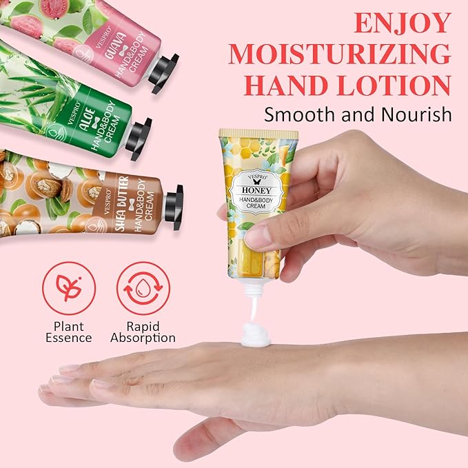 VESPRO 140 Pack Hand Cream Gifts Set, Mothers Day Gifts, Hand Lotion Travel Size for Dry Cracked Hands, Mini Hand Cream for Teacher Appreciation Gifts, Nurse Gifts and Small Gifts for Women