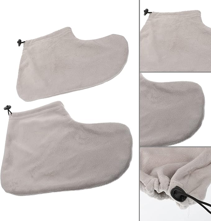 Beaupretty 3 Pairs Wamer Mitts Thermal Cloth Terry Beauty Wraps Hot Cotton Cover Booties Moisturizing Covers Tools Machine Kit for Bags Warming Work Foot Insulated Liners Hand Spa Bath Wax