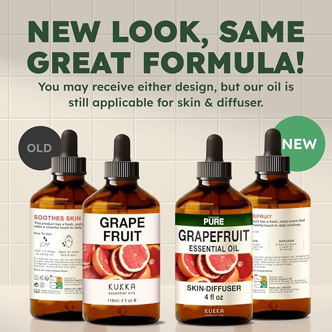 100% Pure Grapefruit Oil - 4 Fl Oz Grapefruit Essential Oil for Hair, Skin, Diffuser, Aromatherapy & DIY Soap Making Scent