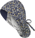 Satin Lined Scrub Caps with Buttons & Sweathand, Surgical Caps for Women