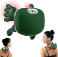 Shoulder and Neck Massager with Heat, 4D Deep Tissue Massage with Finger Pressure for Back, Neck & Shoulder, Portable Compact Design to Relieve Muscle Fatigue and Stiffness, Green