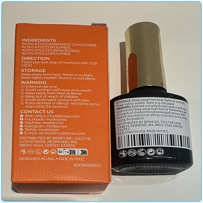 modelones Gel Top Coat, 15ml No Wipe Gel Nail Polish High Gloss Top Coat Shiny Long Lasting Clear Top for Acrylic Nails, Need U V/LED Lamp for Home DIY Gift Spring Easter's Manicure Salon