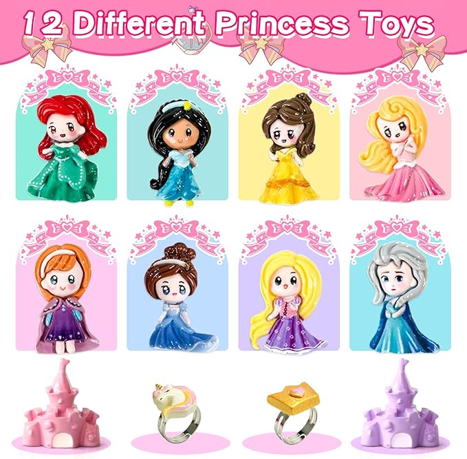 Bath Bombs for Kids with Surprise Inside Princess Toys Natural Bath Bombs Handmade Spa Organic Bubble Bath Bomb Bath Fizzy with Jewelry Set Girls Birthday Christmas Gift