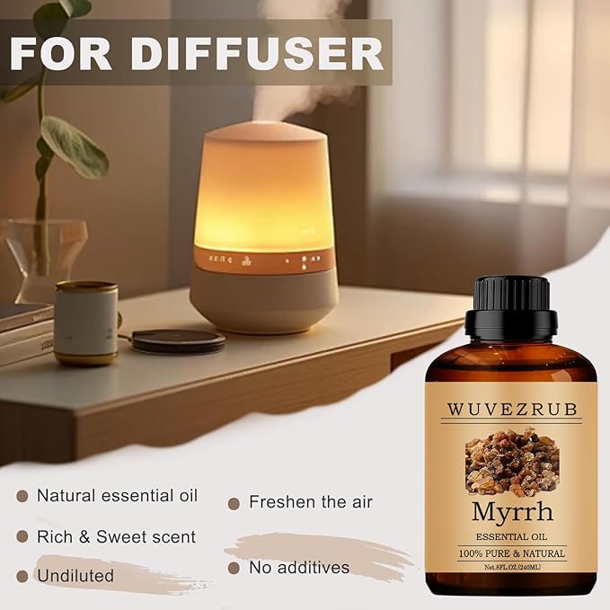 Myrrh Essential Oil - 240ML Pure and Natural for Aromatherapy Diffuser - 8 Fl Oz