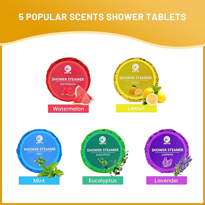 Shower Steamers Aromatherapy, 30-Pack Shower Steamer for Women Men, Shower Bombs with Essential Oils Stress Relief Self Care, Birthday Gifts for Mom, Dad, Wife