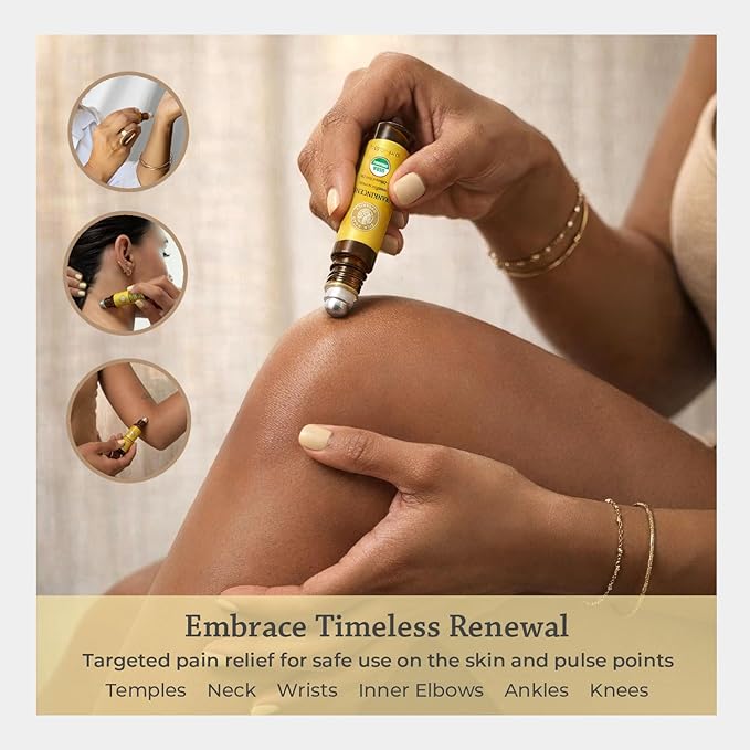 Silk Road Organic Frankincense Serrata Essential Oil Roll on for Deep Relief of Body Aches & Stiffness | USDA Certified Aromatherapy Roller (10 ml)